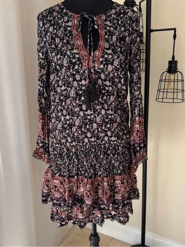 ASTR The Label Floral Ruffle Tiered Dress Boho Fairy XS - Image 2