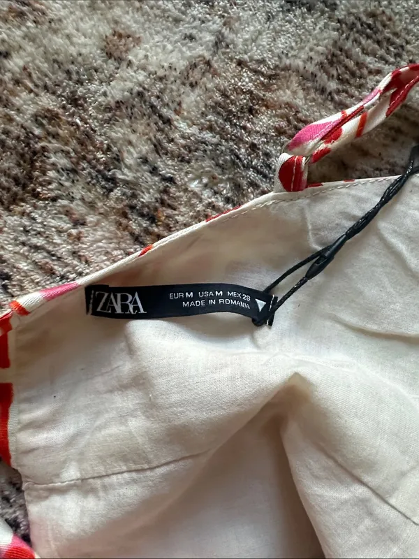 Zara Printed Linen Tie Back Tank - Image 4