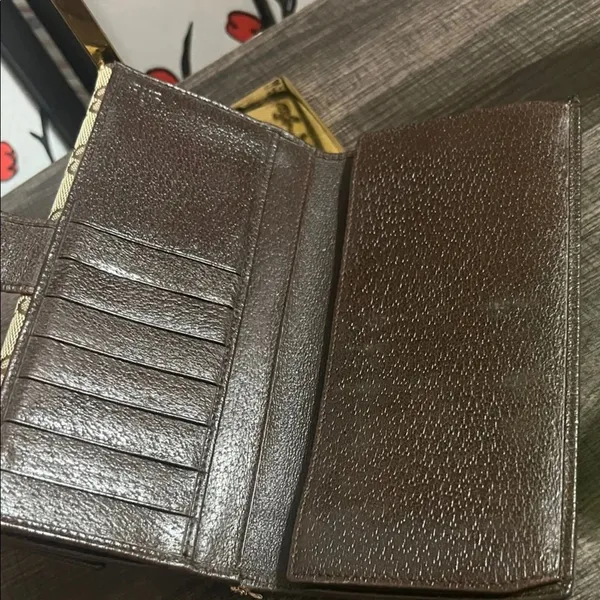 Gucci Signature Monogram Canvas Continental Long Wallet - Authentic - Image 6