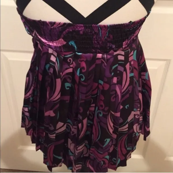 Guess Pleated V-Neck Satin Purple Halter Top XS Deadstock - Image 7
