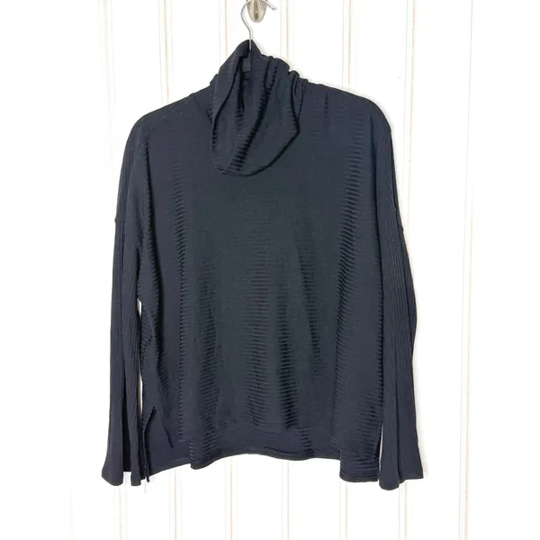 Free People Movement Black Ribbed Turtleneck Boxy Top Womens Small - Image 9
