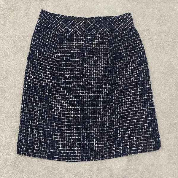 J Crew Skirt Womens‎ 00 Blue Black Tweed A Line Short Office - Image 6