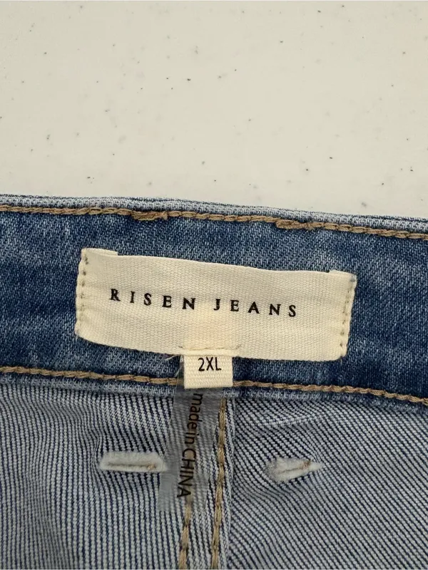 Risen Medium Wash Wide Leg Cuffed Denim Jeans Plus Size 2X 18/20 NEW NWT - Image 10