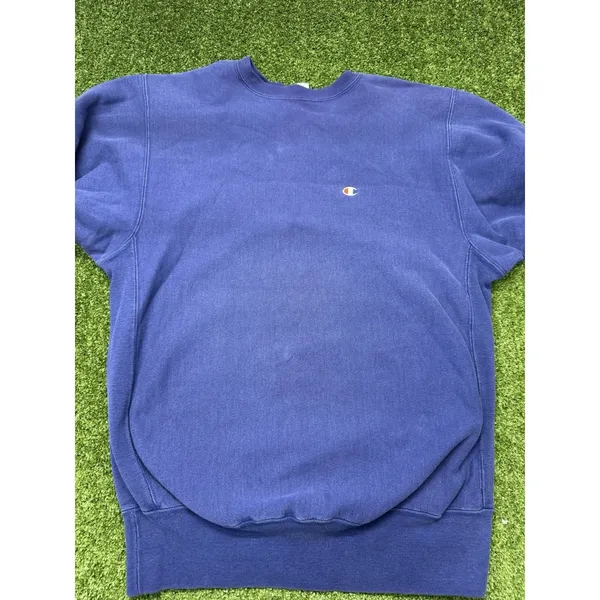 Vintage‎ Champion Reverse Weave Crewneck Sweatshirt Blue purple XXL Blank - Image 3