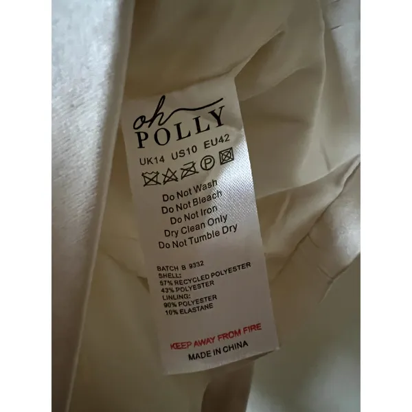 Oh Polly Haisley Bandeau Structured Tulip Mini Dress in Ivory Size 10 New - Image 7