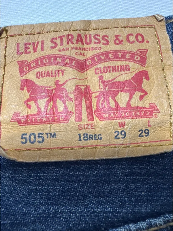 Levi's 505 Regular Fit Classic Blue Denim Jeans - Image 9