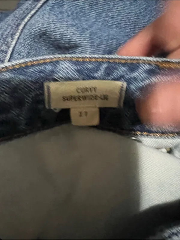 Madewell‎ Curvy Super Wide Leg Crop High Rise Raw Hem Jeans - Image 10
