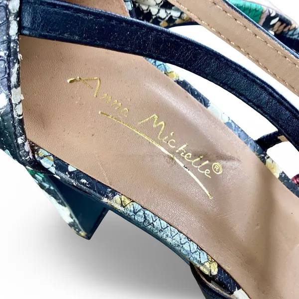 Anne Michelle Faux Snakeskin Metallic Heels - Image 7