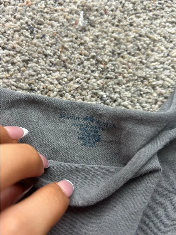 dark grey brandy melville off the shoulder long sleeve - Image 3