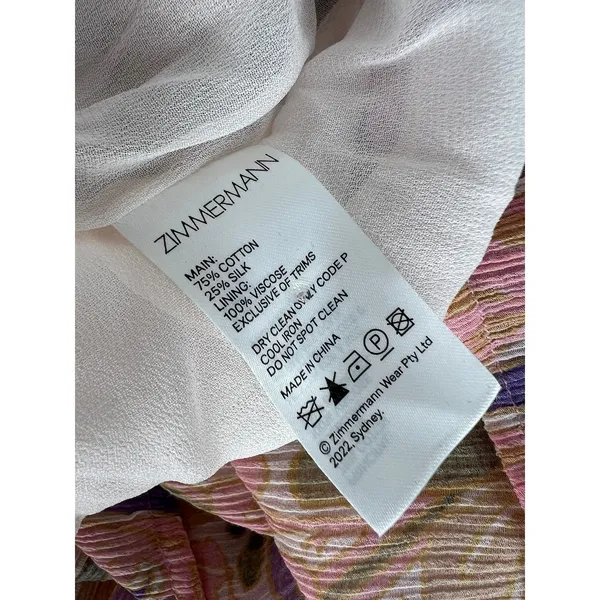 Zimmermann Violet Tiered Floral Midi‎ Sun Dress Smocked Size 1 US M - Image 15