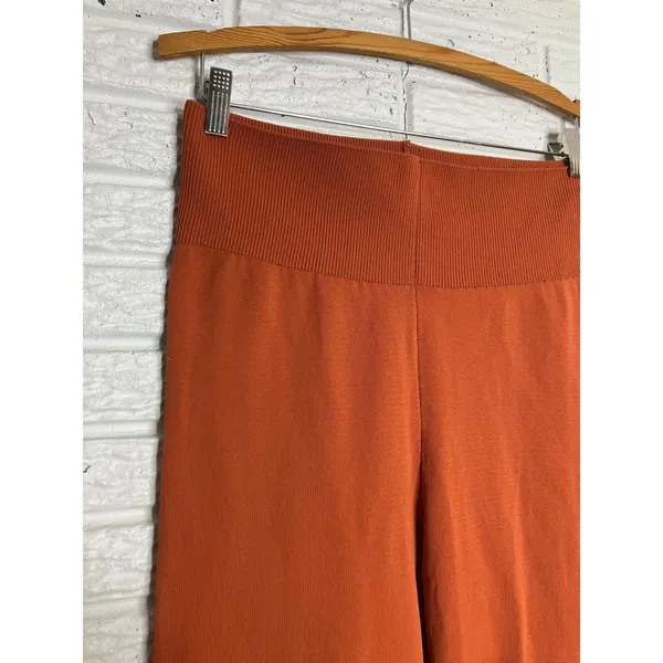 Nike Flare Chill knit Pants Women Medium Orange Excellent High Waist‎ FN4685-825 - Image 4
