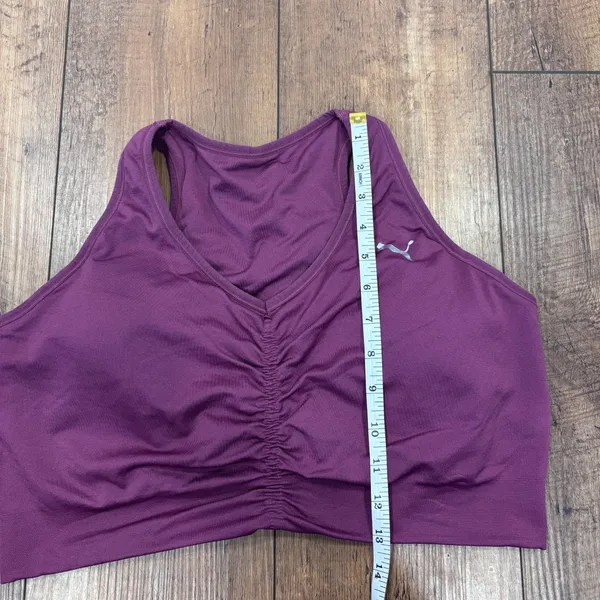 Puma Womens Size 1X Ruched Purple Sports Bra Padded Athletic Running Gym Workout - Image 7