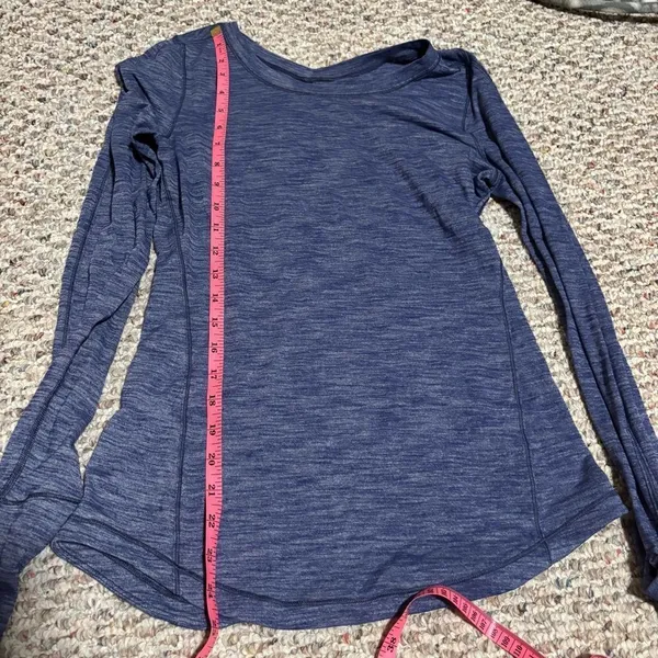 Lululemon 5 Mile Long Sleeve Heathered Hero Blue- Size Small (4/6) - Image 10