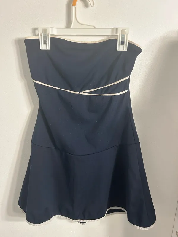 Edikted Navy Blue Strapless Athletic Dress - Image 3