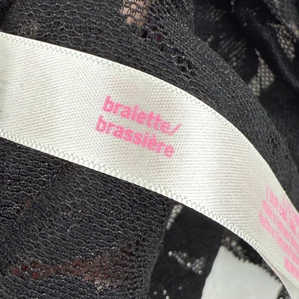 PINK Victoria's Secret Black‎ Lace Bralette Size Medium Adjustable Strap - Image 6