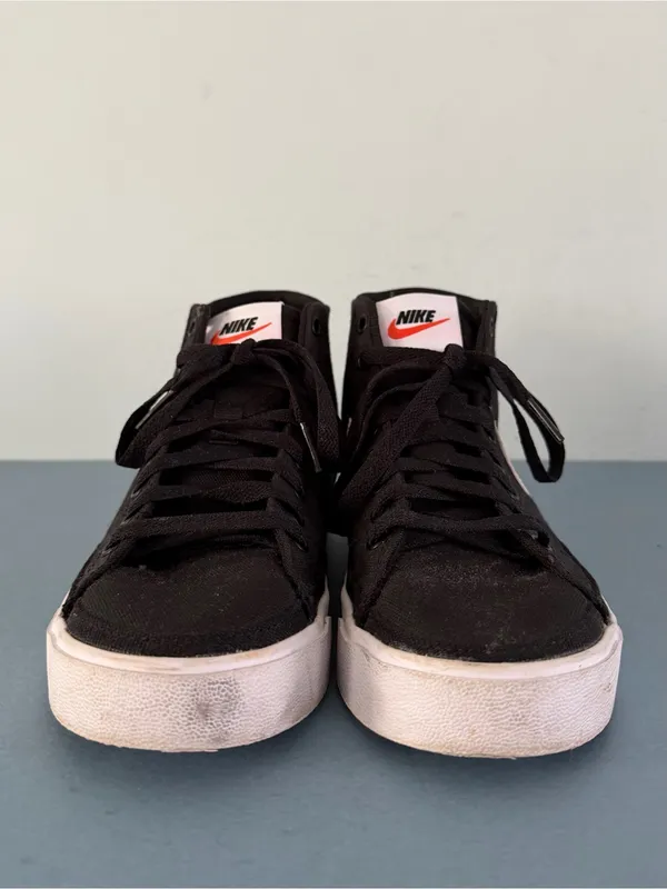 Nike Court Legacy Mid Canvas Black White Sneakers - Image 2