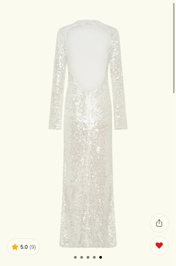 Meshki Sofia Long Sleeve Sequin Maxi Dress - White - Image 7