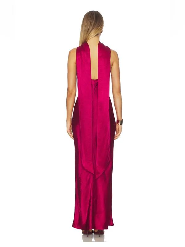 Amanda Uprichard Ashton Maxi Dress in Wine - Image 2