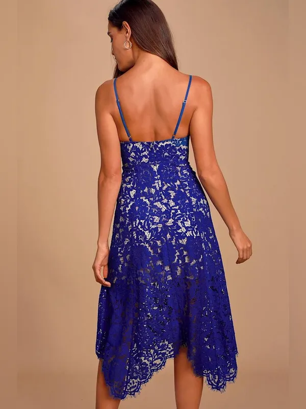 NWT Lulus | One Wish Royal Blue Lace Midi Dress, Large - Image 3