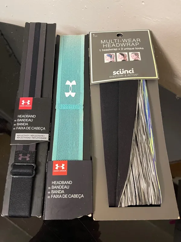 Under Armour & Scunci Adjustable Headbands in Mint Green and Black, multicolor - Image 2