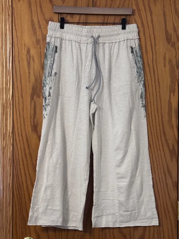 Grey State Cotton & Linen Graphic Print Crop Pants - NWT - Size 3 (US L) - Image 2