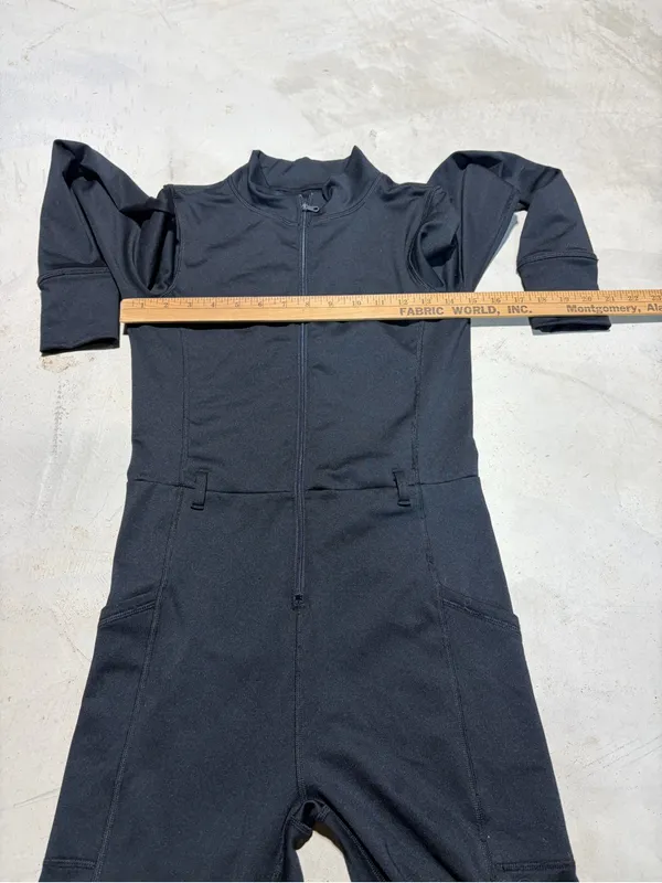 Aerie Black Women's Long-Sleeve Jumpsuit warm-up medium - Image 6