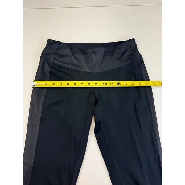 New Balance Athletic Leggings Women's Solid Black Side‎ Panel Detail M - Image 4