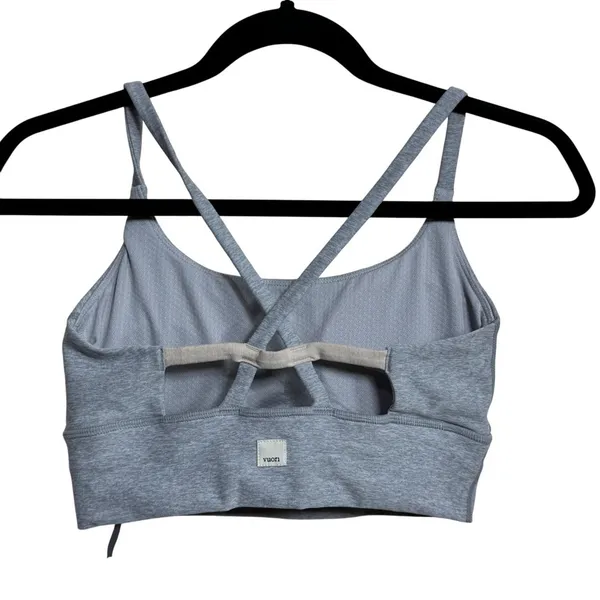 Vuori Ribbed Cropped Tank Top Sports Bra‎ Light Grey Performance Women's S - Image 4
