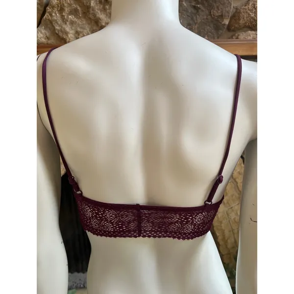 Victoria's Secret Dark Purple Lace Padded Bralette Women’s Size Medium - Image 3
