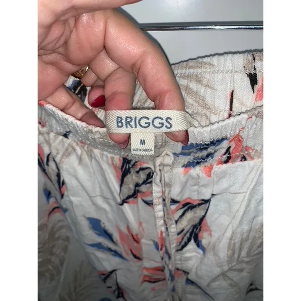Briggs Women's Floral Wide-Leg‎ Pants Multicolor Size Medium Casual Relaxed Fit - Image 3