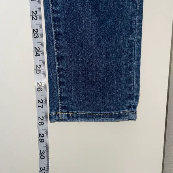 American Eagle Dark Wash Super High Rise Ripped Curvy Skinny Jeans - Image 9
