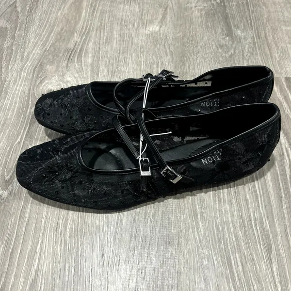 Kenneth Cole Black Mesh Malibu Nites Mary Jane Flats Size 9.5 - Image 3