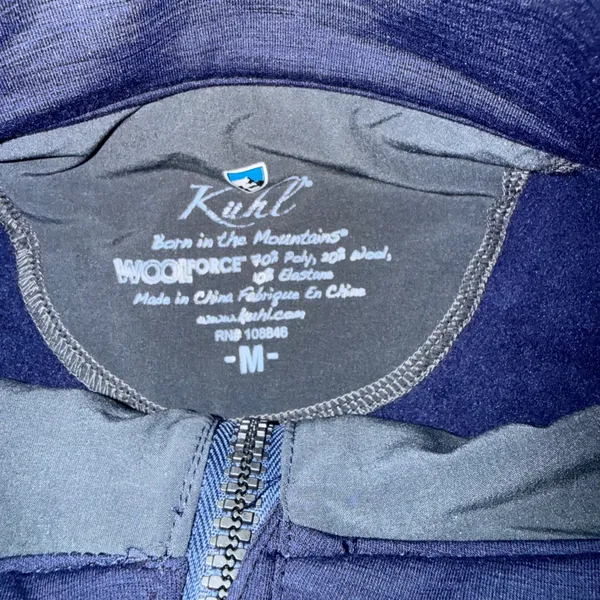 Kuhl Woolforce‎ Jacket Womens Medium Blue Excellent Asymmetrical Zip Snap Front - Image 3