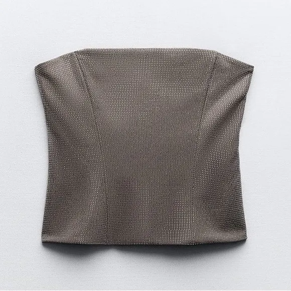 Zara strapless rhinestone top - Image 3
