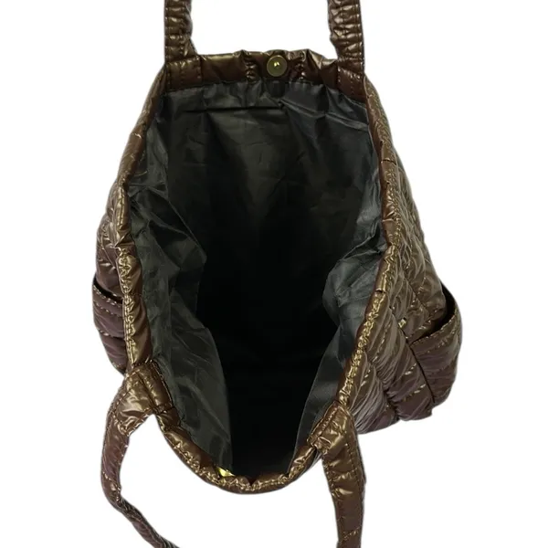 Source Unknown Brown Puffer Quilted Tote Bag Shoulder Bag 14 x 12 x 3.5 Inches - Image 7