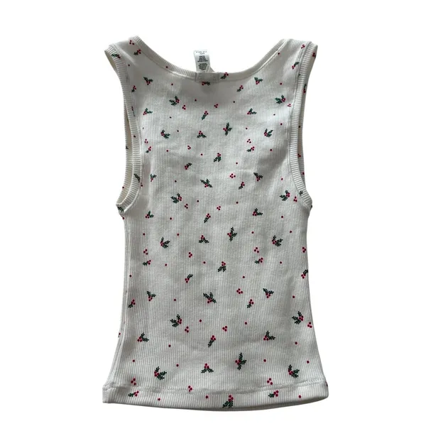 Skims Cotton Rib Tank Mistletoe Holly Size XXS NWOT Limited Holiday - Image 3