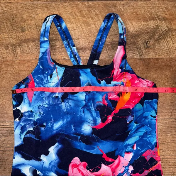 Athleta Blue and Pink Activewear Women's Bra Top - Image 2