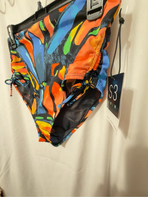 NWT S3 Swim Smoothing Cinch Adjustable Side Tie High Waist Bottom, Medium - Image 6