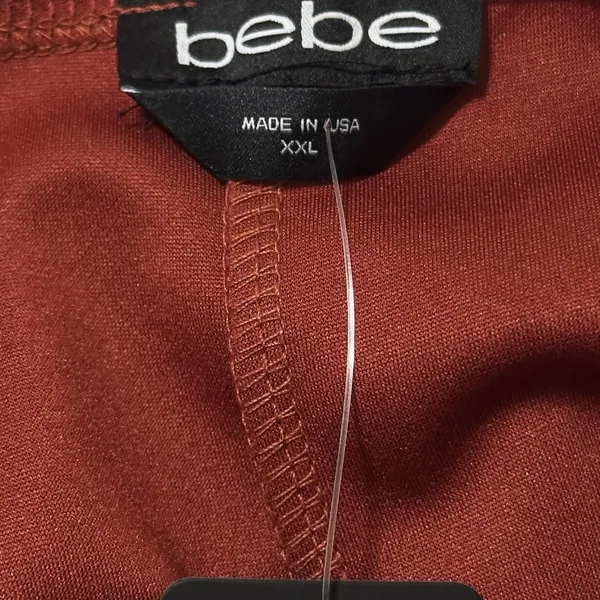 Bebe Size 2XL Burnt Orange‎ Sleeveless V-neck Fit &Flare Dress Backless - Image 5
