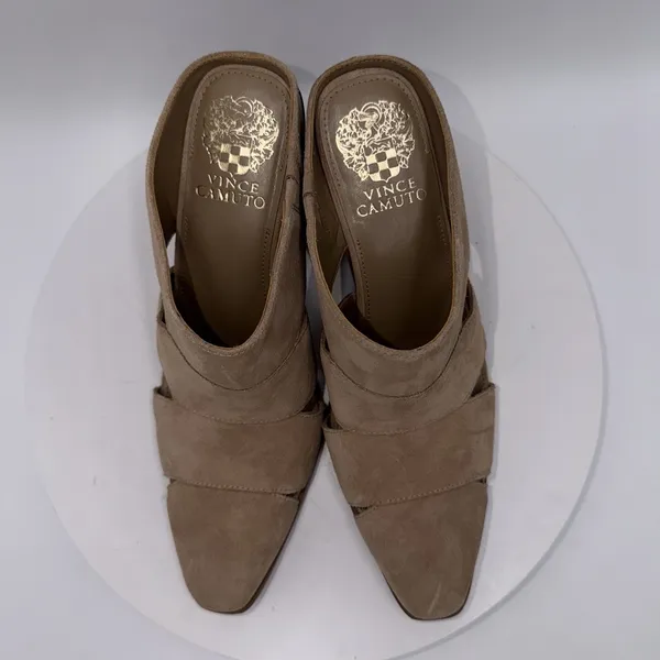 Vince Camuto Aimie Tan Suede Slip On Block Heels Mules Women's Size 8.5‎ - Image 6