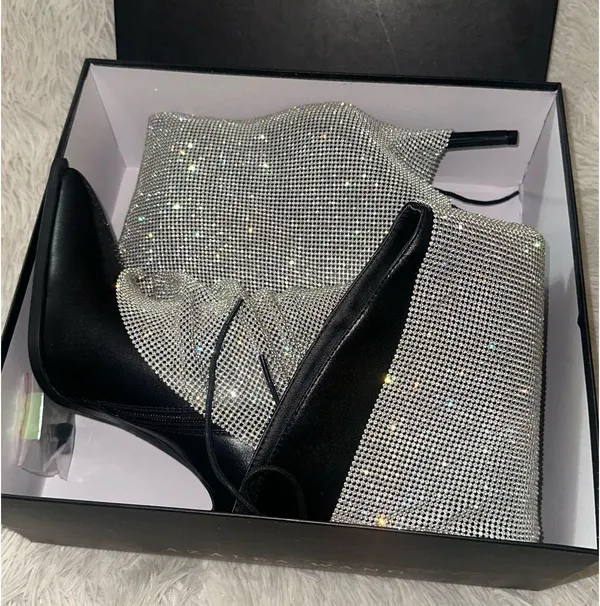 Azalea Wang Jaclyn-Black Stiletto Boot - Size 8 - Nib - Image 13