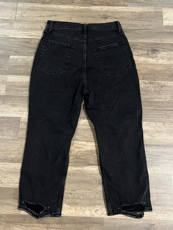 Abercrombie & Fitch Woman’s The Ankle Straight Ultra High Rise Black Jeans 29 - Image 7