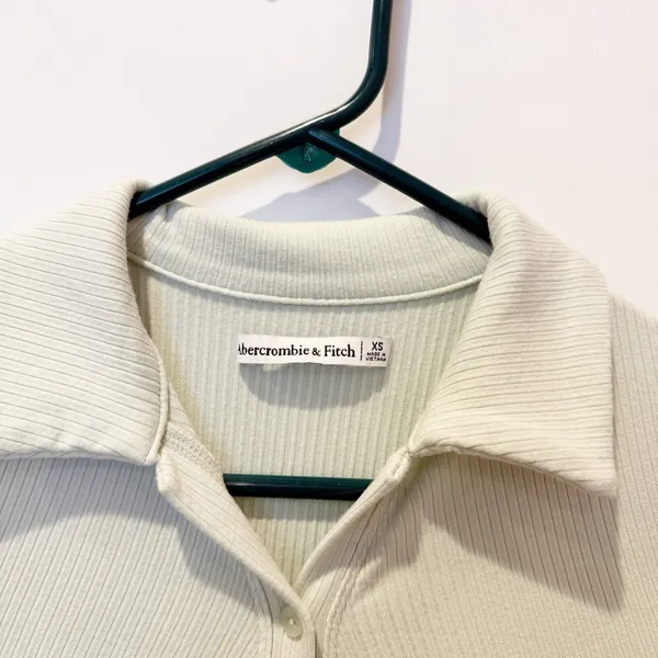 Abercrombie & Fitch Y2K‎ Ribbed Polo Mini Dress XS Button Down Green Preppy - Image 3