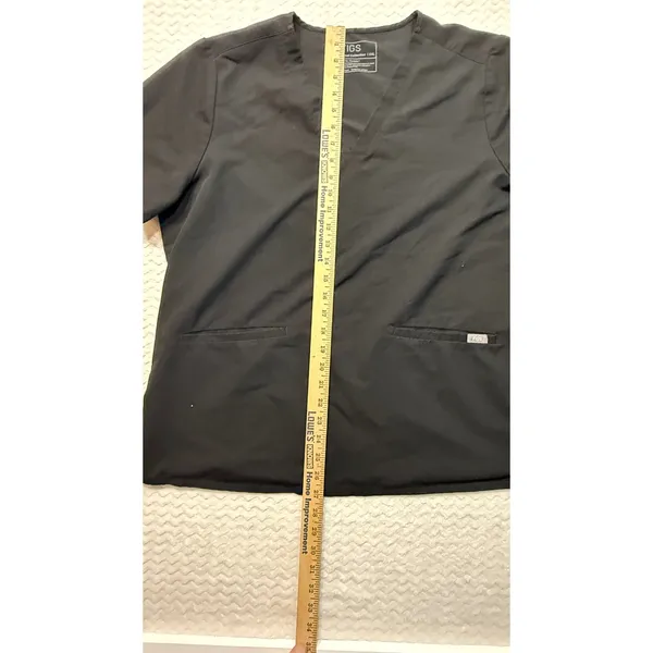 FIGS Technical Collection Black V-Neck Scrub Top XXL Short Sleeve 2 Pocket - Image 5