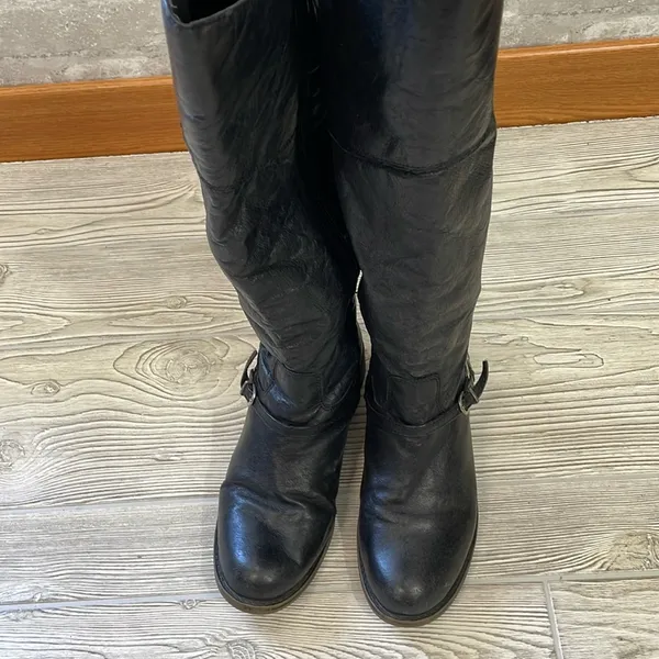 Shoemint Black Upper Leather Zip Up Boots Size 7 - Image 2