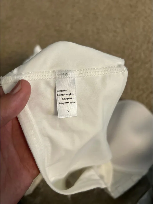 cd01 A10 Size small white bodysuit missing straps body contouring - Image 5