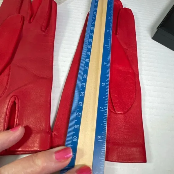 VTG Red leather gloves Madrid Manuel Pascual Moran glove maker - Image 6