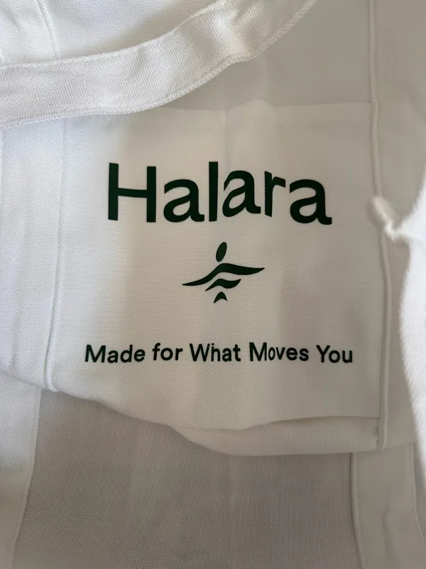 Halara White Logo Green Letter Print Casual Canvas Tote Bag NWT - Image 8