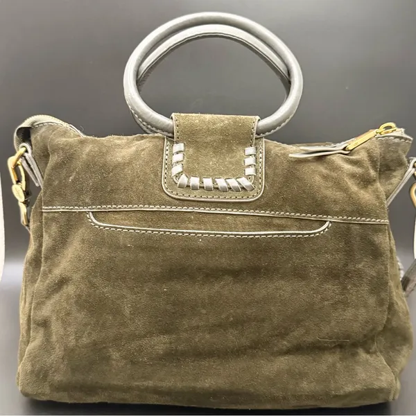 HOBO Shiela Herb Olive Green Suede Leather Medium Satchel Crossbody Bag - Image 7