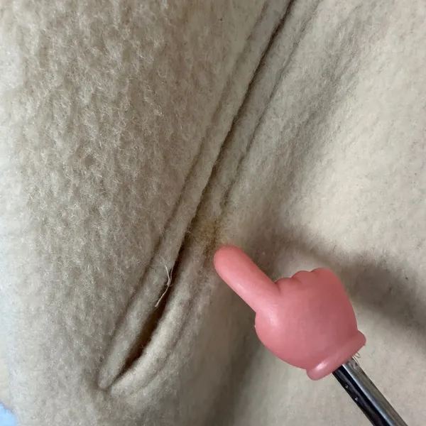 Vintage Michelle Stuart Wool‎ Coat Puff Sleeve Button Front Jacket Cream Mediun - Image 8